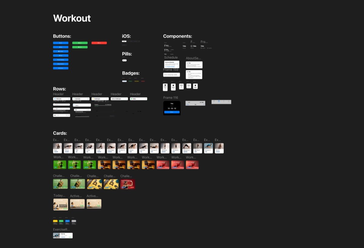 A Figma canvas showing the component library and screen designs for the Vivo app